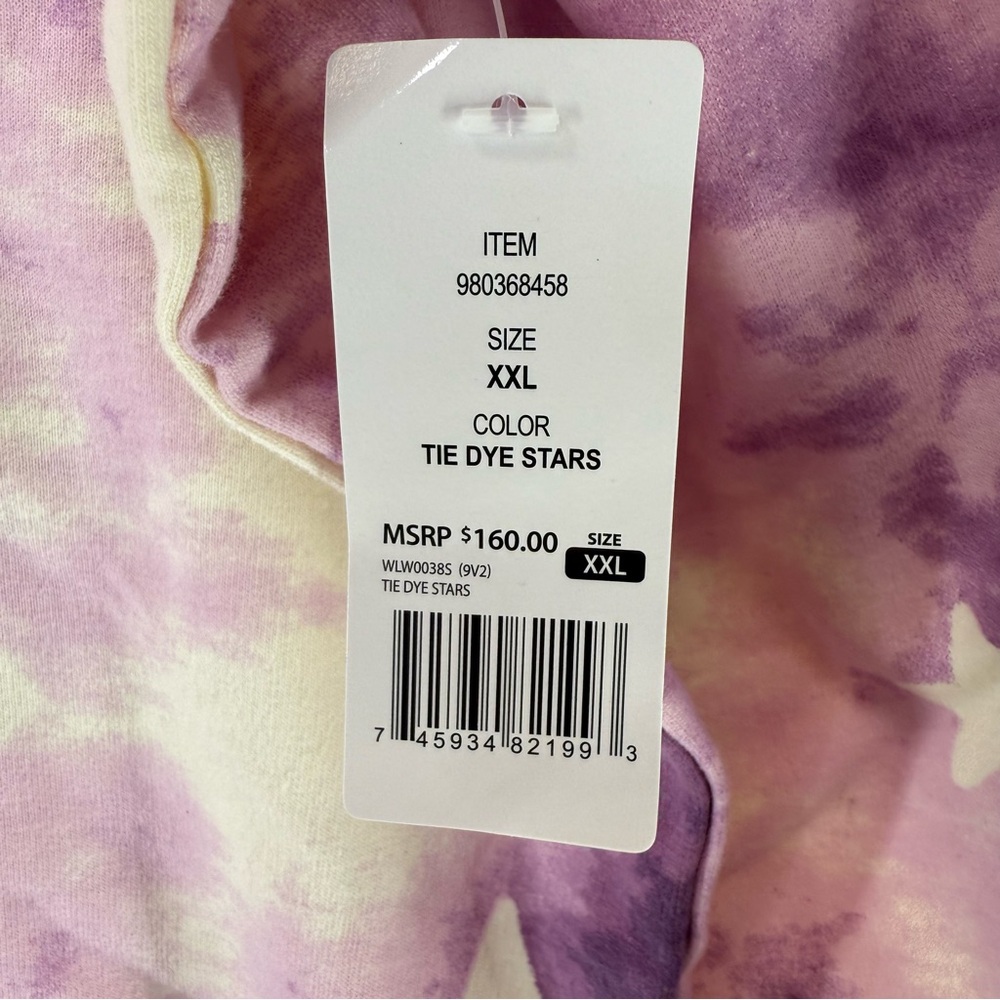 Wildfox Tie Dye Stars Pullover Sweatshirt Purple Size XXL NEW - Picture 9 of 11